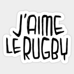 Rugby Love, Rugby Typography, J'aime le Rugby Sticker